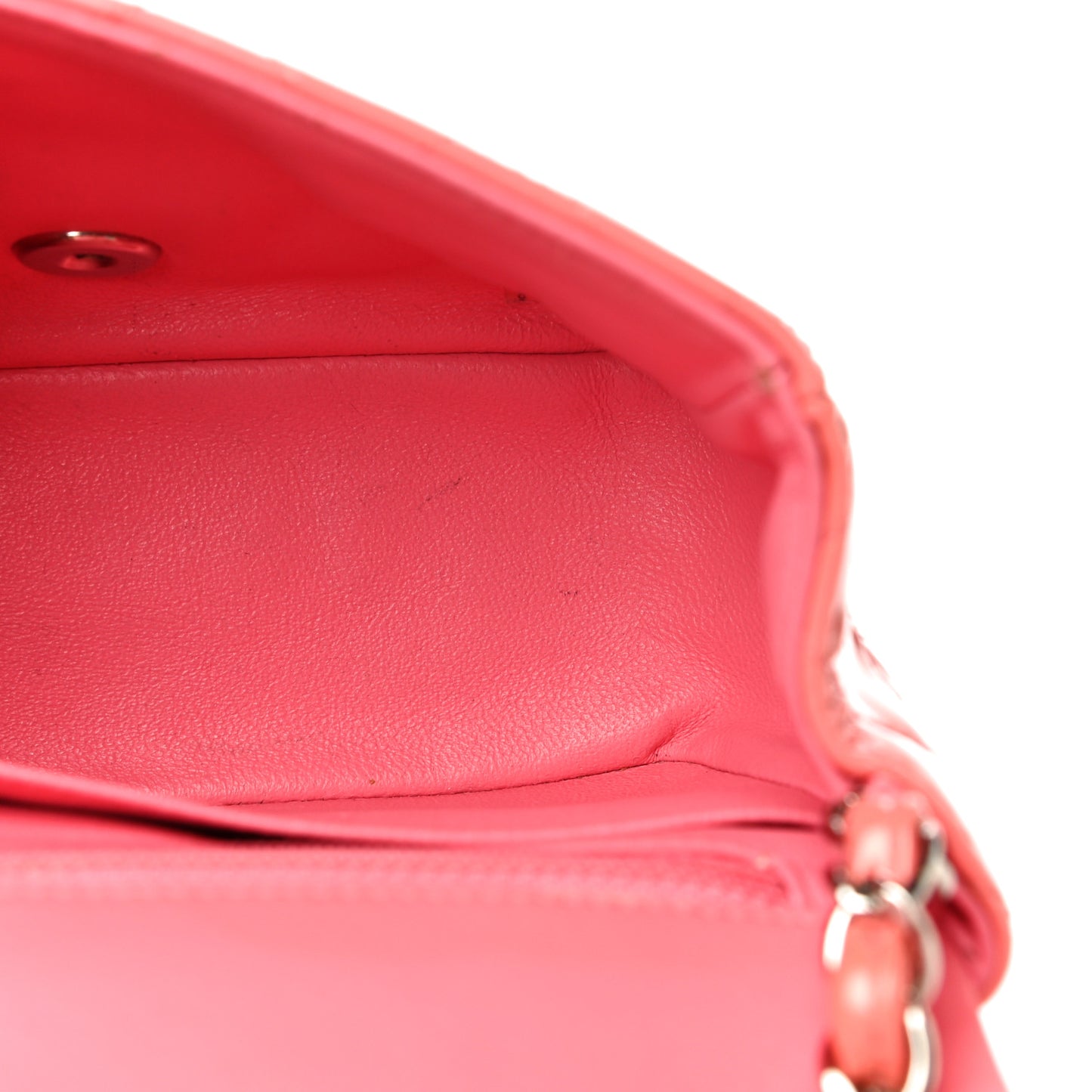 Patent Quilted Mini Square Flap Pink