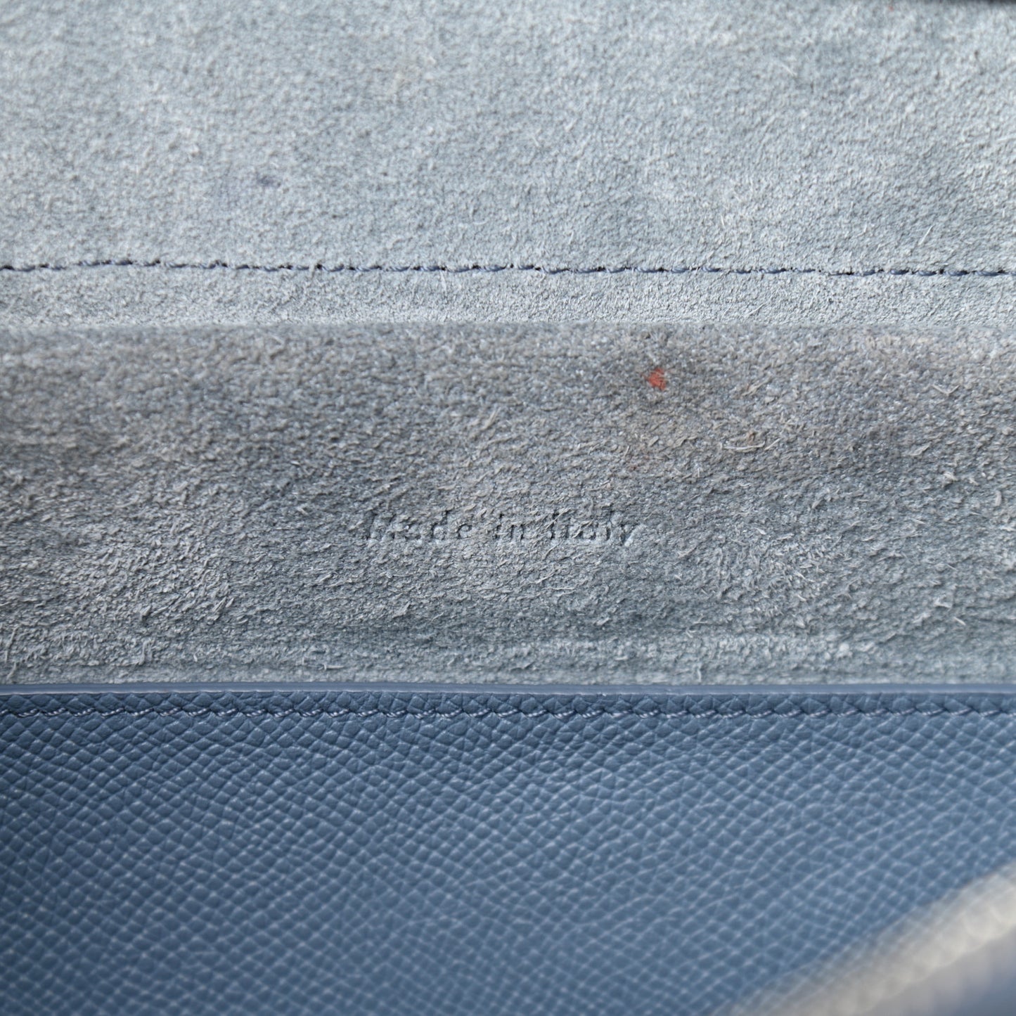 Grained Calfskin Micro Belt Bag Washed Blue