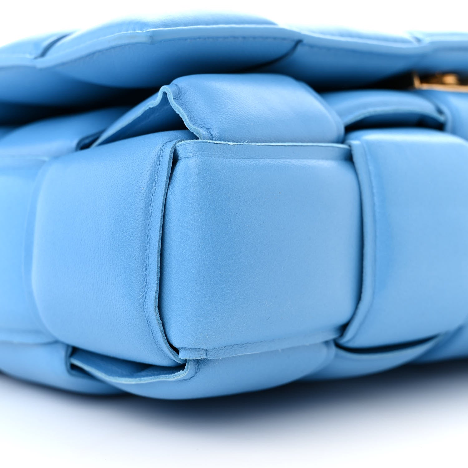 Bottega Veneta Lambskin Maxi Intrecciato Padded Chain Cassette Crossbody Bag Swimming Pool 8 of 11