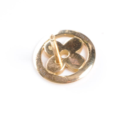 Louis Vuitton 18k Gold Monogram Resille Ear Studs Earrings 4 of 5