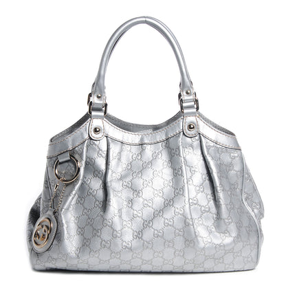 Gucci Guccissima Medium Sukey Tote Silver 1 of 7