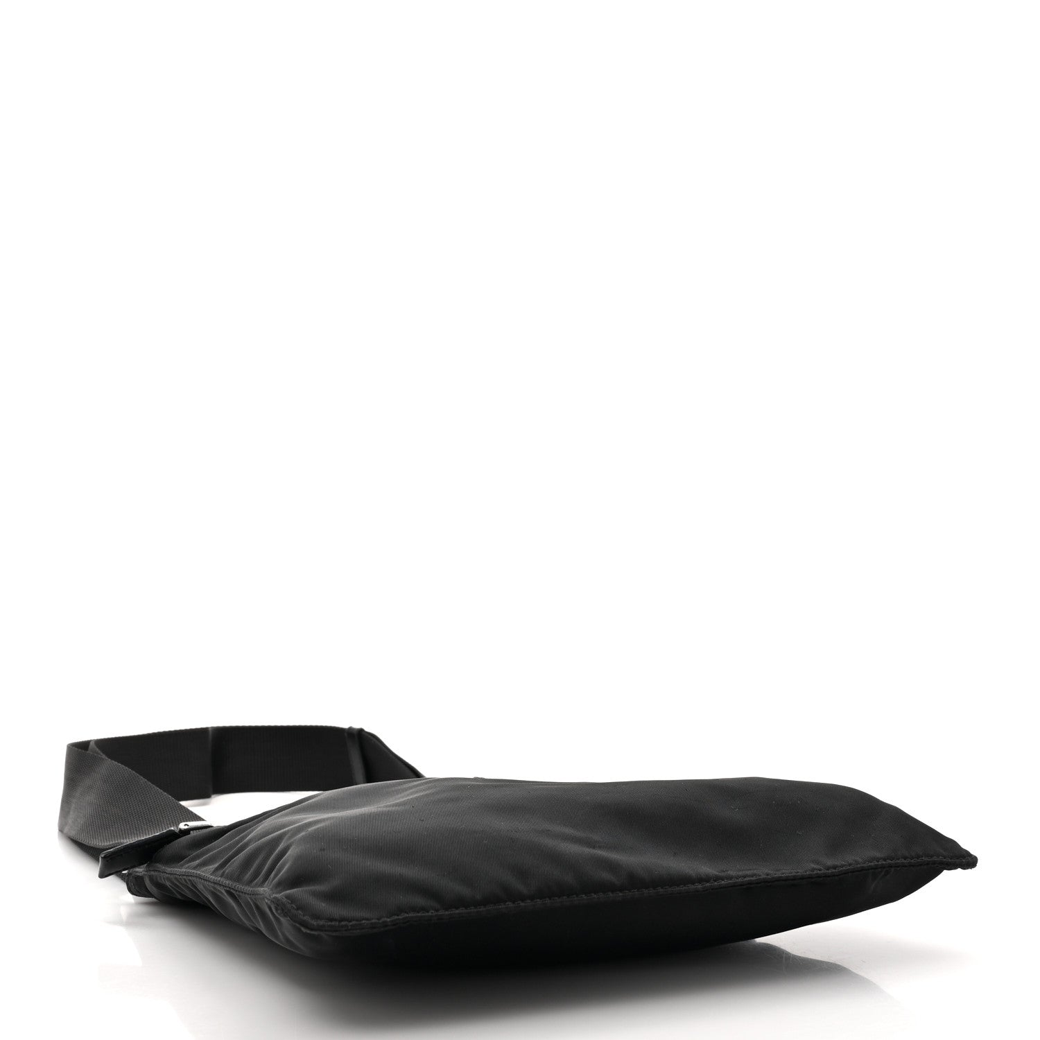 Prada Tessuto Nylon Saffiano Flat Messenger Bag Black 4 of 11