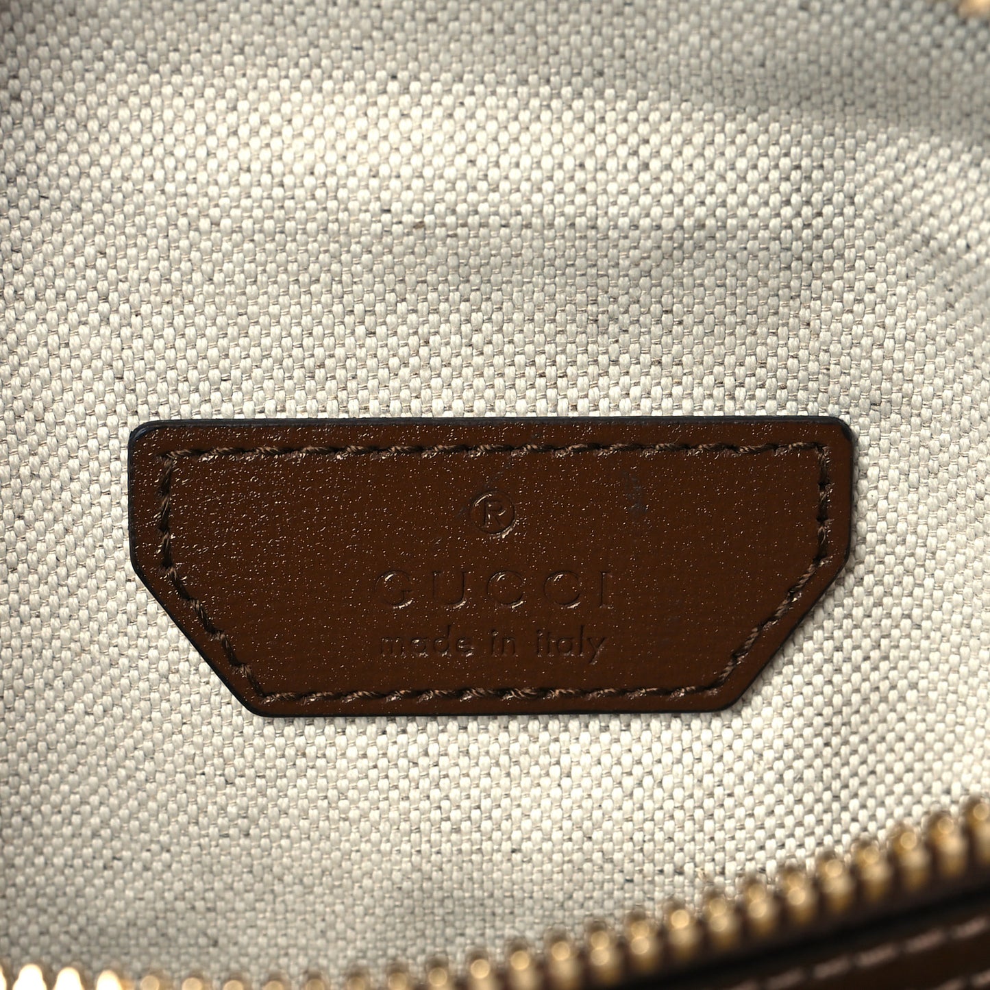 GG Supreme Monogram Textured Calfskin Retro Interlocking G Belt Bag Beige Ebony Brown Sugar