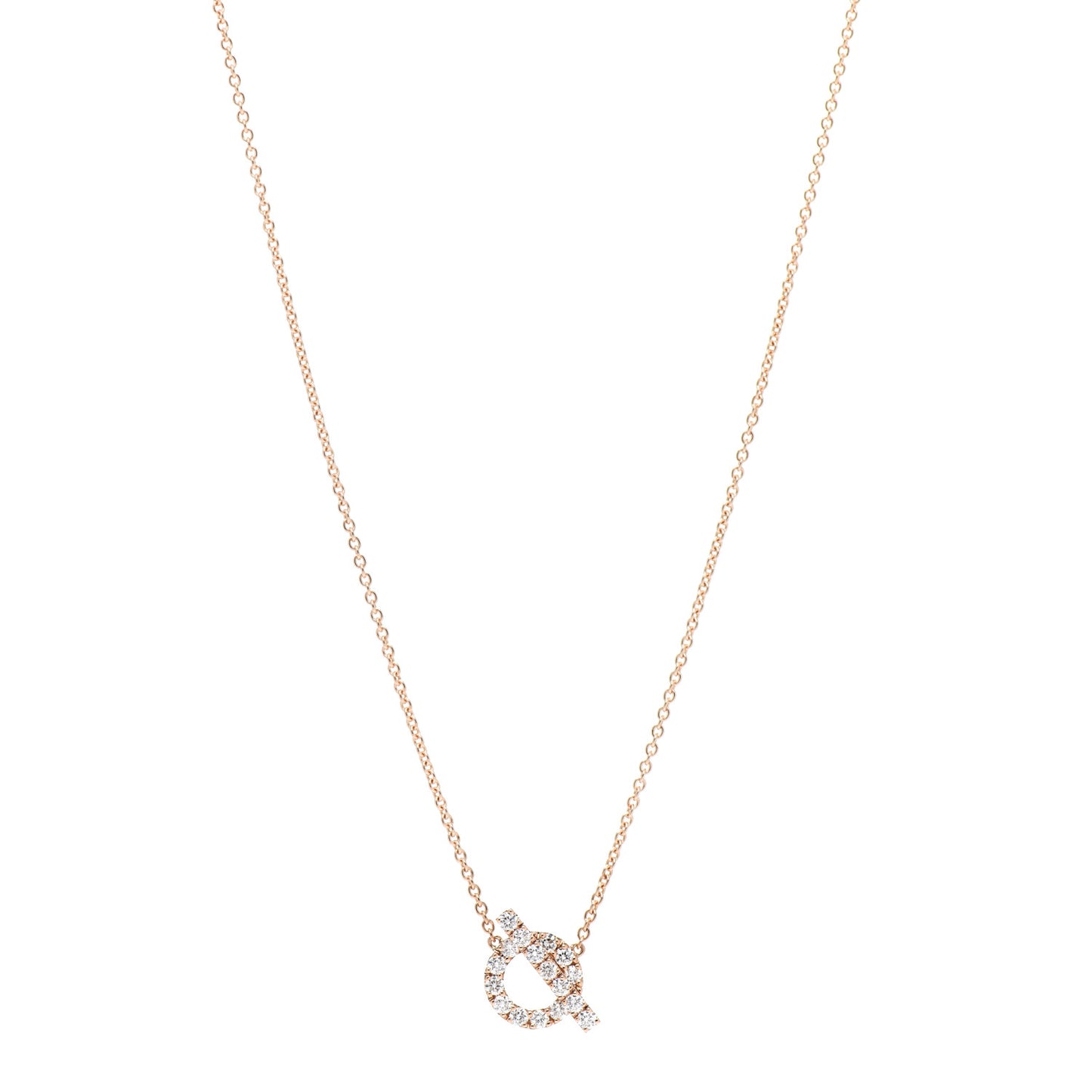 18K Rose Gold Diamond Finesse Pendant Necklace