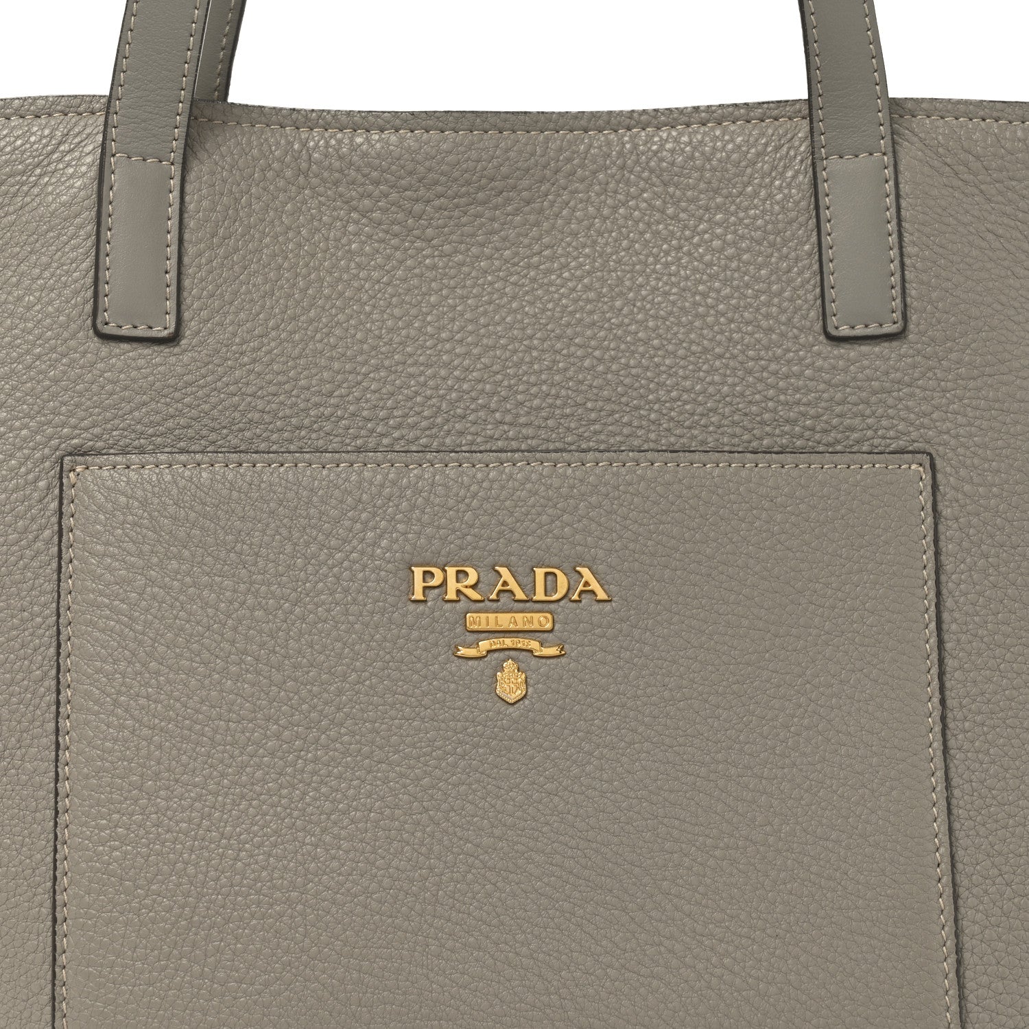 Prada Vitello Daino Pocket Shopping Tote Pomice 7 of 10