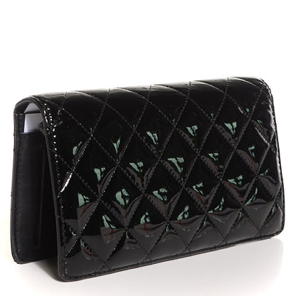 Chanel Patent Quilted Brilliant Yen Wallet Black 3 of 9