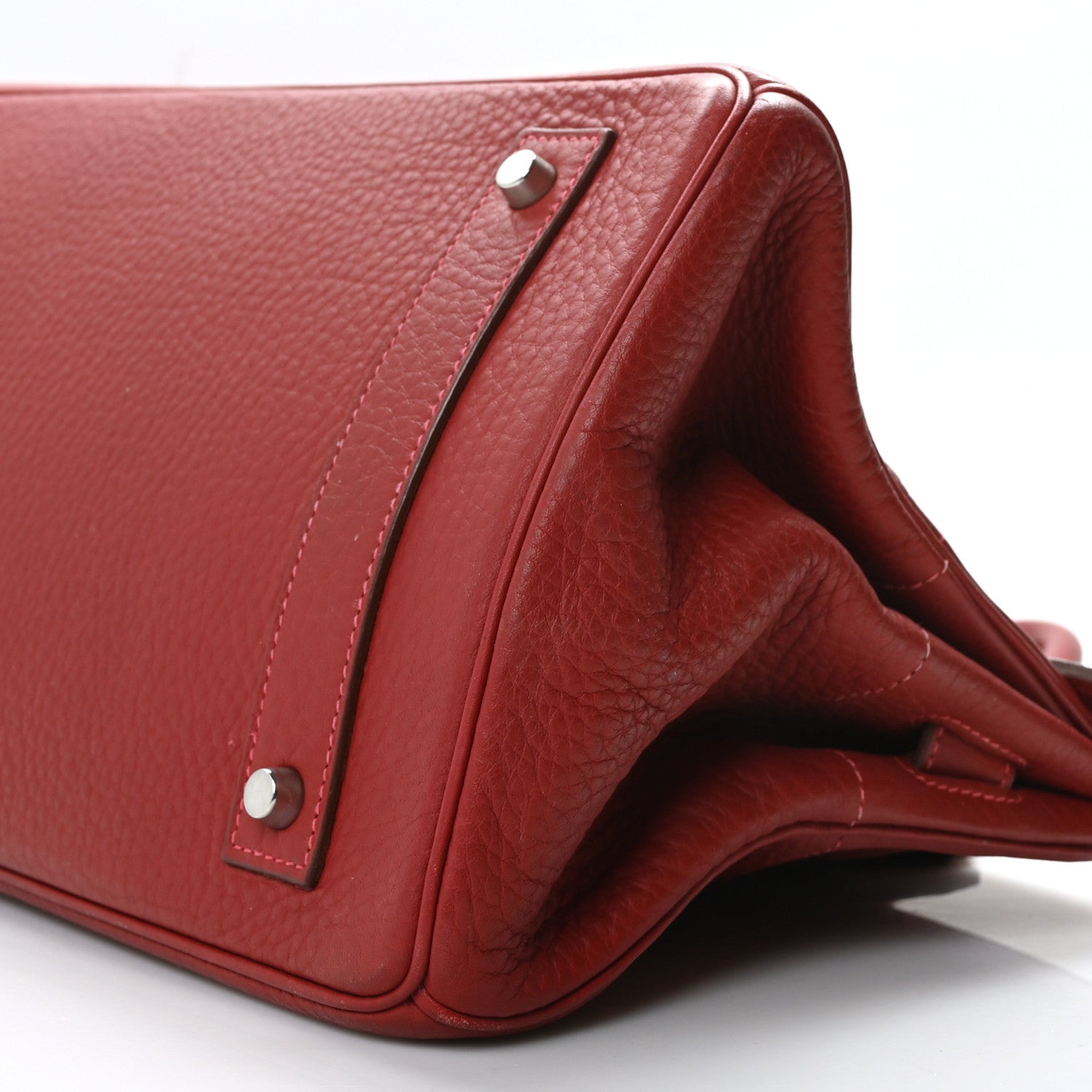 Hermes Taurillon Clemence JPG Shoulder Birkin 42 Rouge Casaque 10 of 10