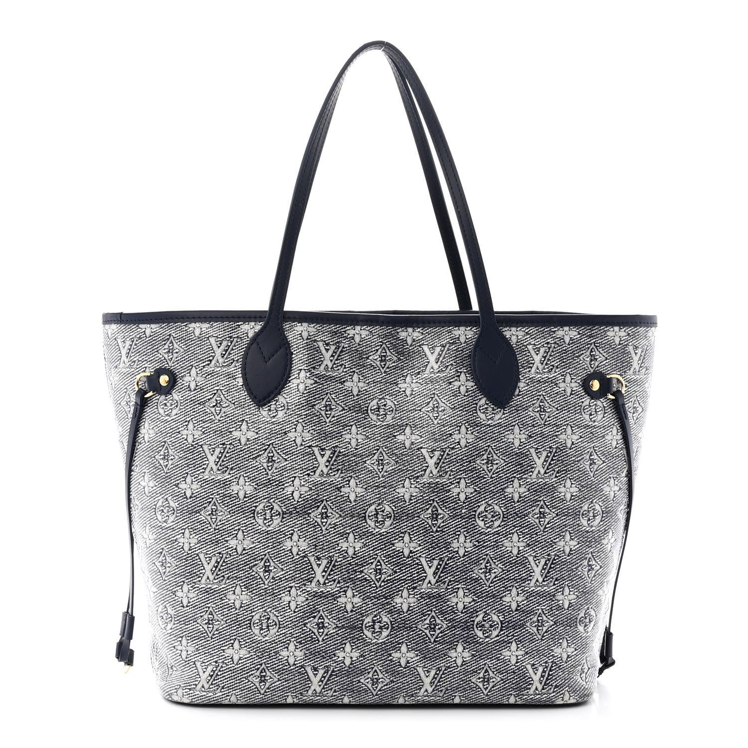 Louis Vuitton Monoglam Neverfull MM Blue 3 of 13