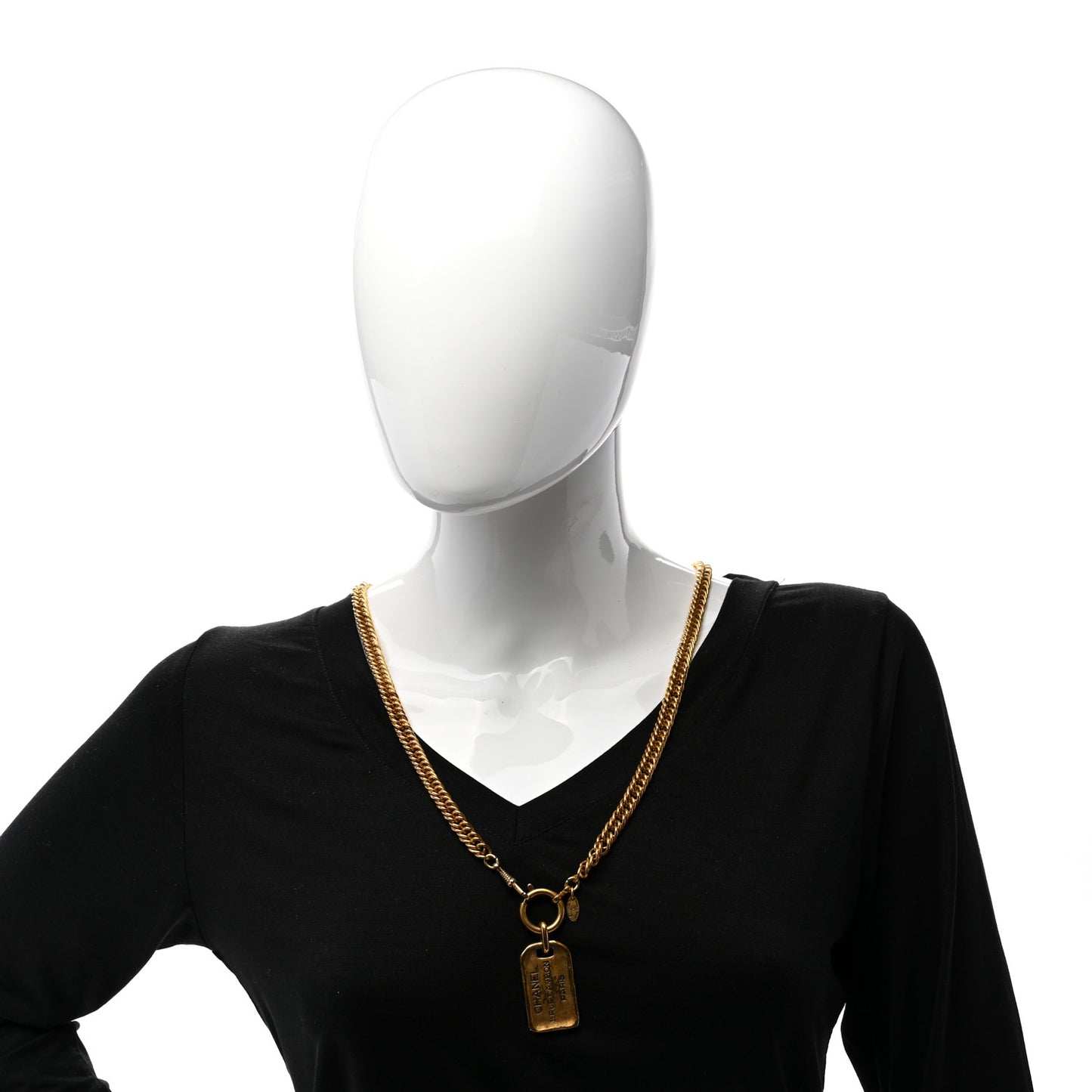 31 Rue Cambon Tag Pendant Necklace Gold
