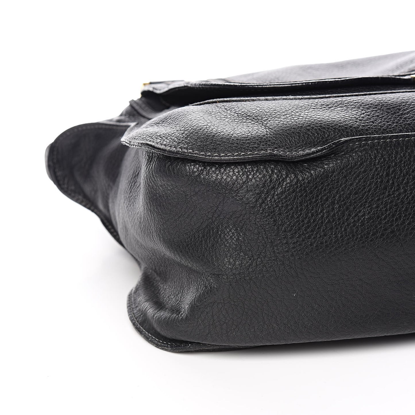 Calfskin Large Marcie Satchel Black
