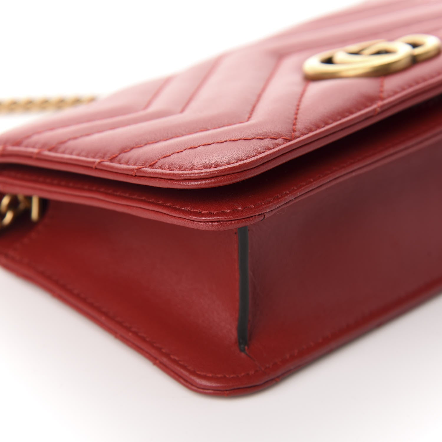 Gucci Calfskin Matelasse GG Marmont Mini Bag Hibiscus Red 6 of 9