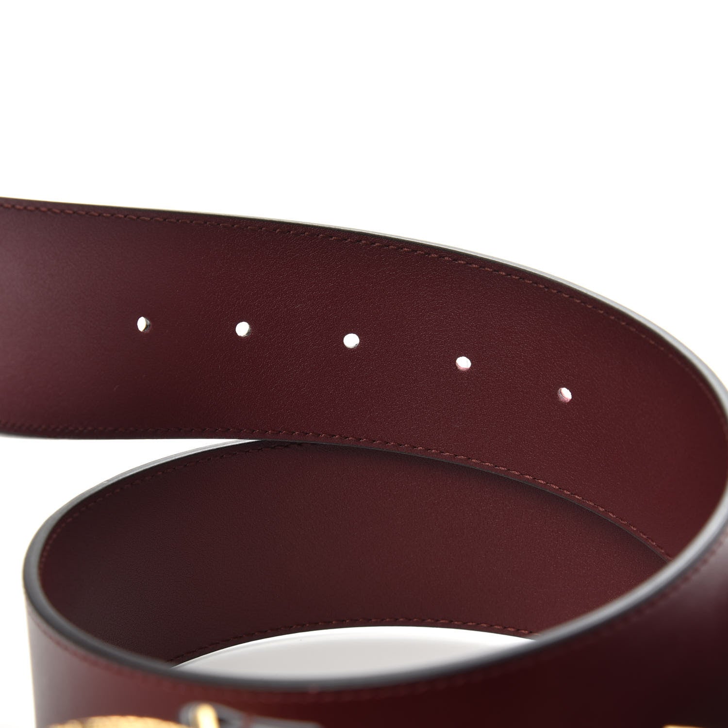Gucci Calfskin Lizard Double G 50mm Belt 85 34 Vintage Bordeaux 3 of 5