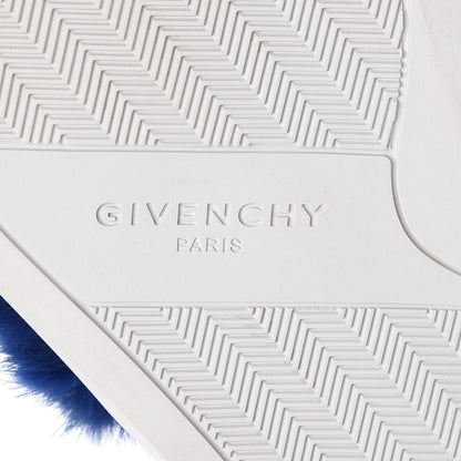 Givenchy Calfskin Mink Fur Womens Urban Street Sneakers 41 White Electric Blue 8 of 12