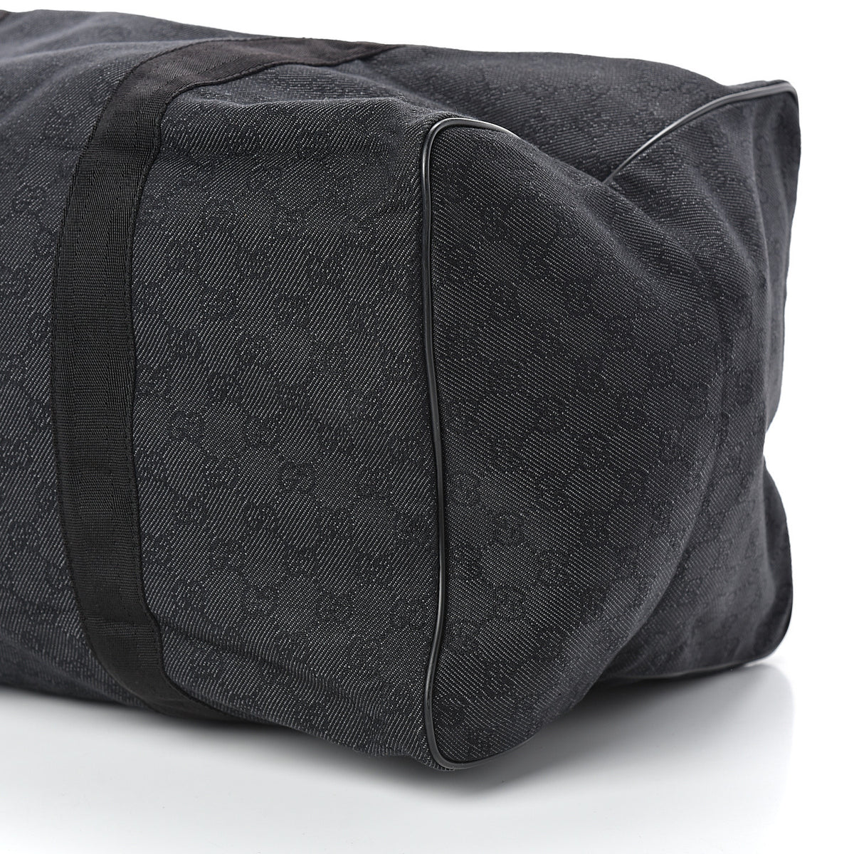 Gucci Denim Monogram Large Collapsible Carry On Duffle Black 10 of 13