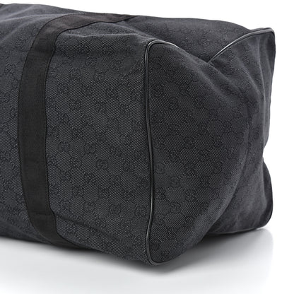 Gucci Denim Monogram Large Collapsible Carry On Duffle Black 10 of 13