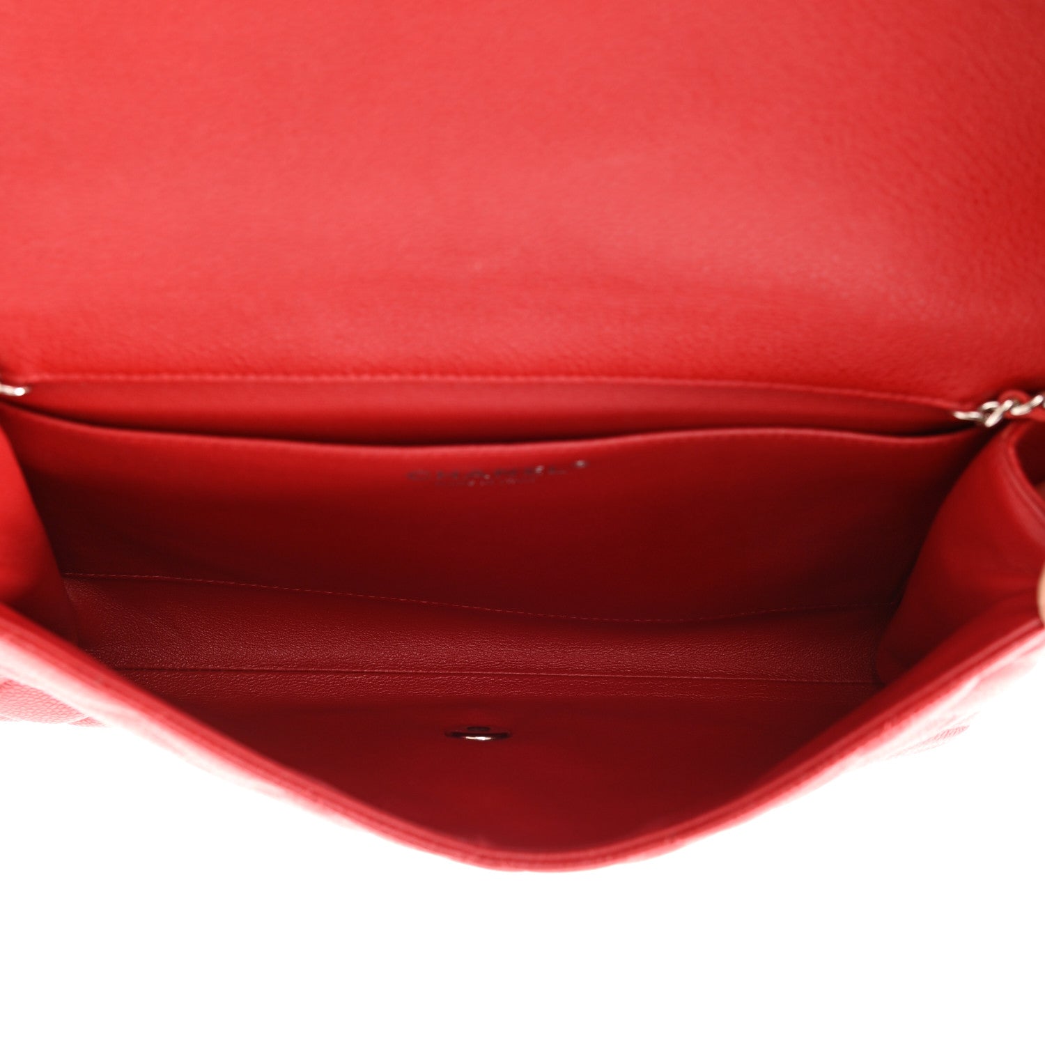 Chanel Caviar Quilted Clutch With Chain Flap Red 5 of 8