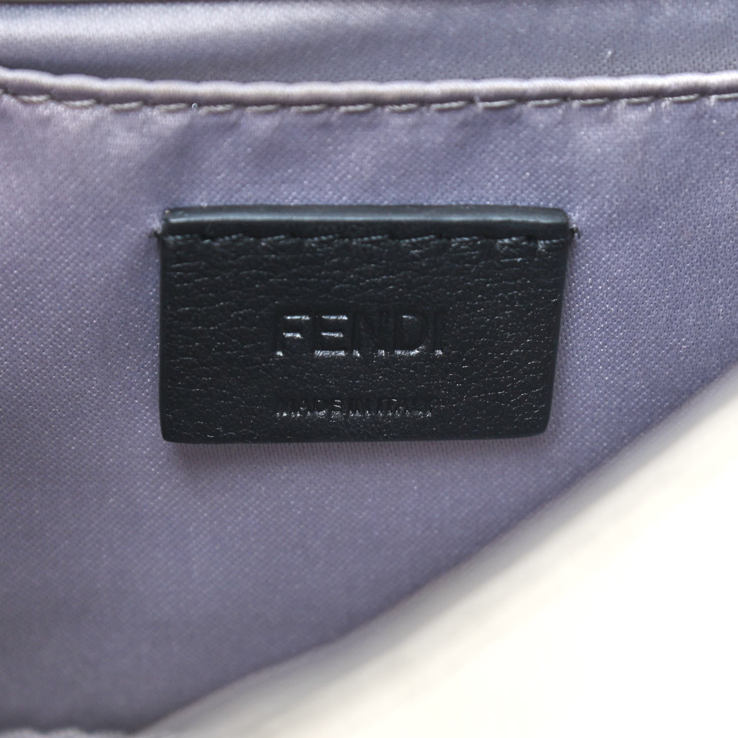 Fendi Vitello Mirror Elite Bi-Color Mini Rush Clutch Argento Champagne 6 of 13