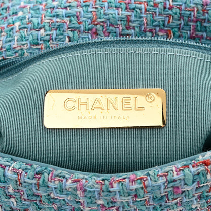 Chanel Tweed Quilted Large Chanel 19 Flap Blue 7 of 10