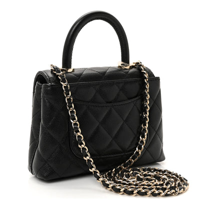 Chanel Caviar Quilted Coco Handle Clutch With Chain Black 3 of 10
