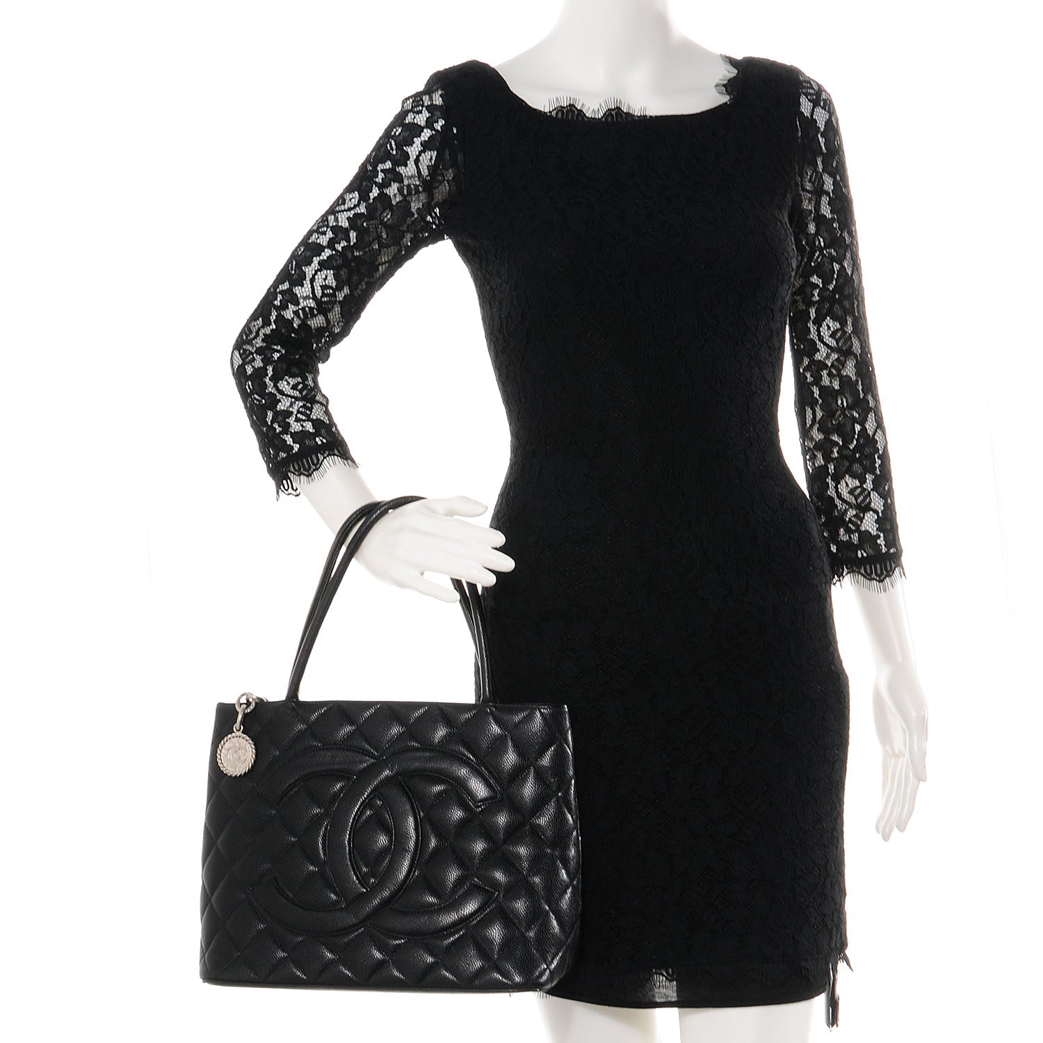 Chanel Caviar Medallion Tote Black 2 of 7