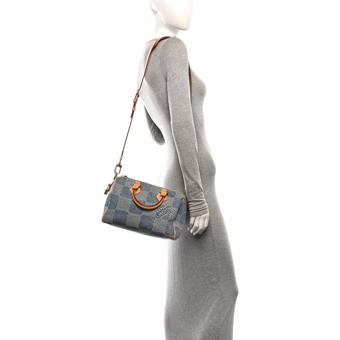 Damier Denim 3D Speedy Bandouliere 25 Bleu