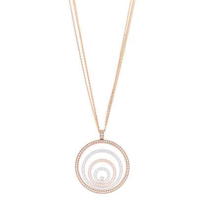 Chopard 18K White Rose Gold Diamond Happy Spirit Large Pendant Necklace 1 of 5