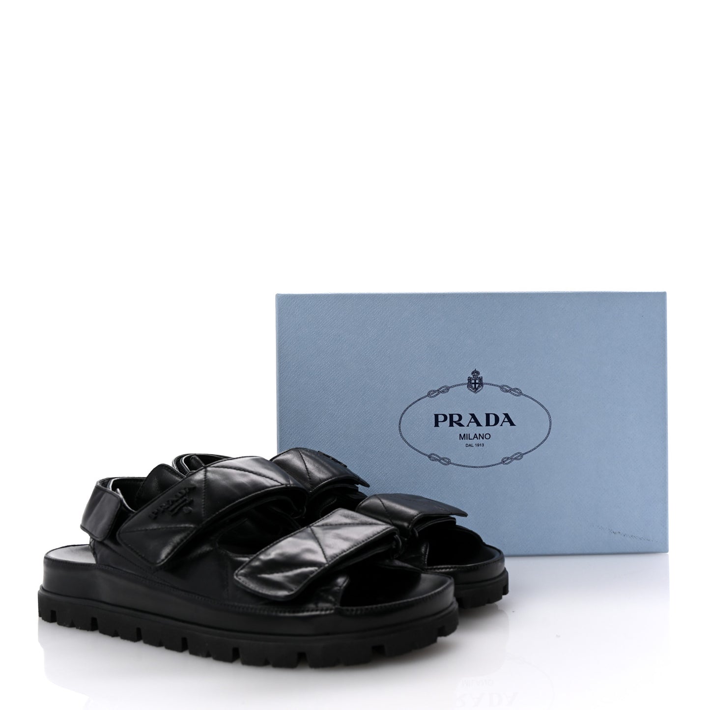 Nappa Quilted Padded Slingback Sandals 39 Black