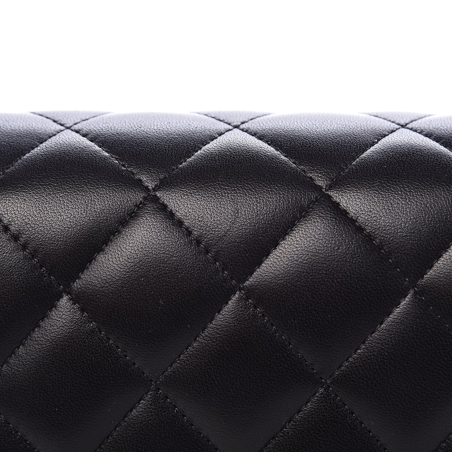 Lambskin Quilted Jumbo Double Flap Black