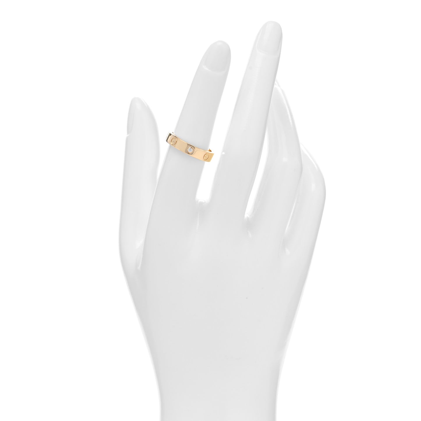 18K Yellow Gold Diamond 4mm LOVE Wedding Band Ring 53/6.5