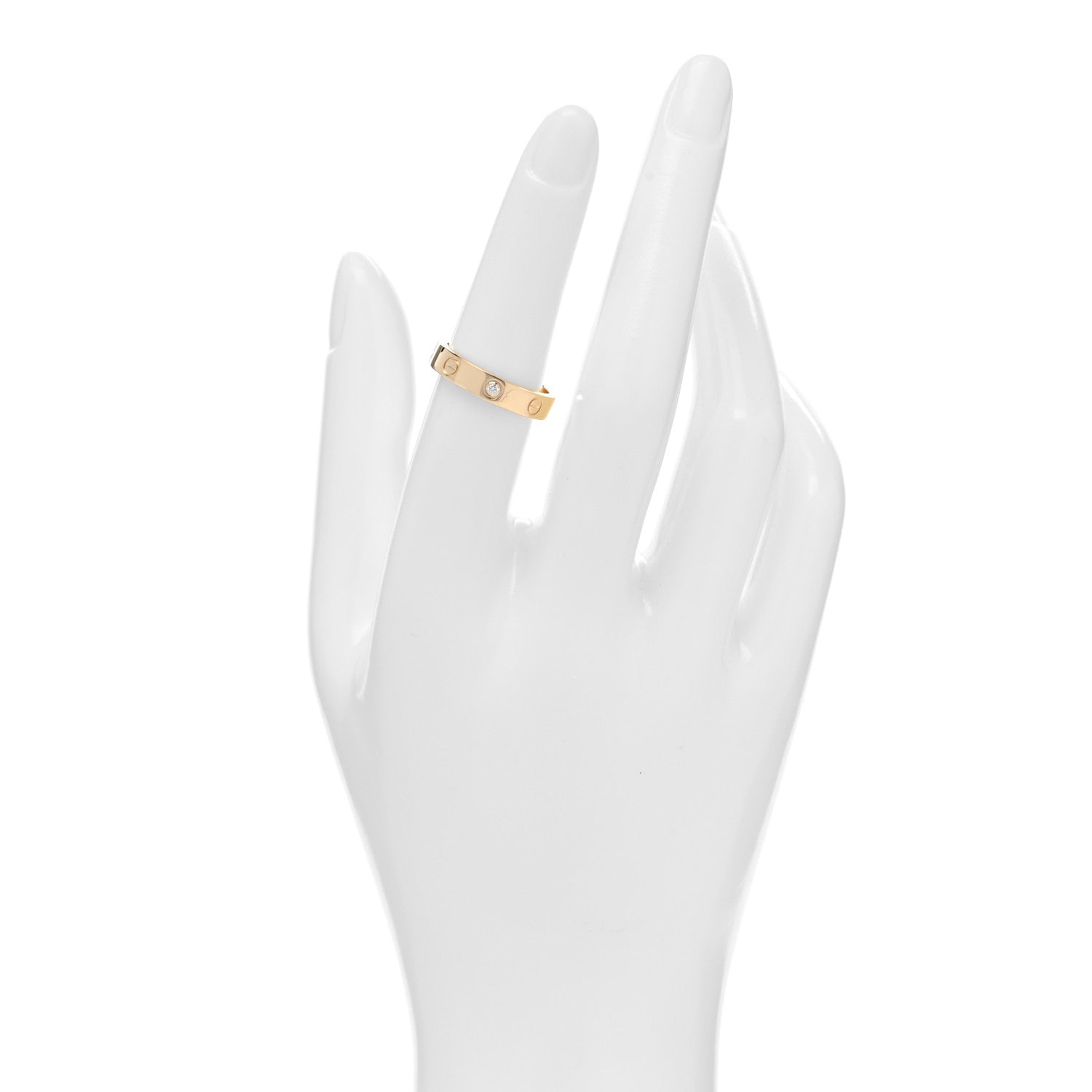 Cartier 18K Yellow Gold Diamond 4mm LOVE Wedding Band Ring 53/6.5 2 of 4