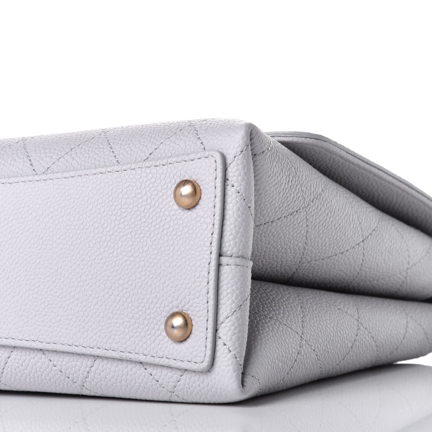 Chanel Caviar Diamond Stitched Top Handle Flap Grey 10 of 10