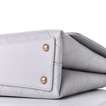 Chanel Caviar Diamond Stitched Top Handle Flap Grey 10 of 10