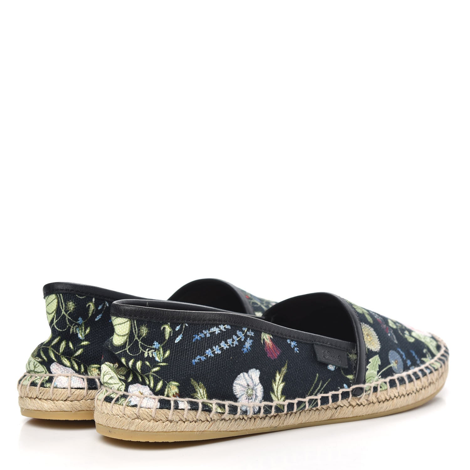 Gucci Canvas Flora Print Espadrilles 37.5 Black Multicolor 4 of 7