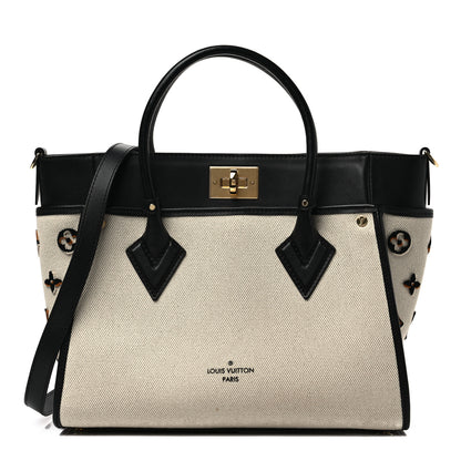 Louis Vuitton Canvas Calfskin Monogram On My Side MM Black 1 of 6