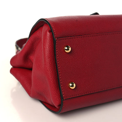 Burberry Soft Grain Calfskin Small Buckle Tote Parade Red 6 of 7