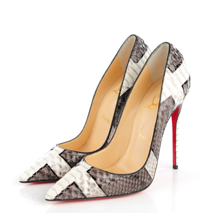 Christian Louboutin Python Croisade So Kate 120 Pumps 37.5 Lichen 3 of 8