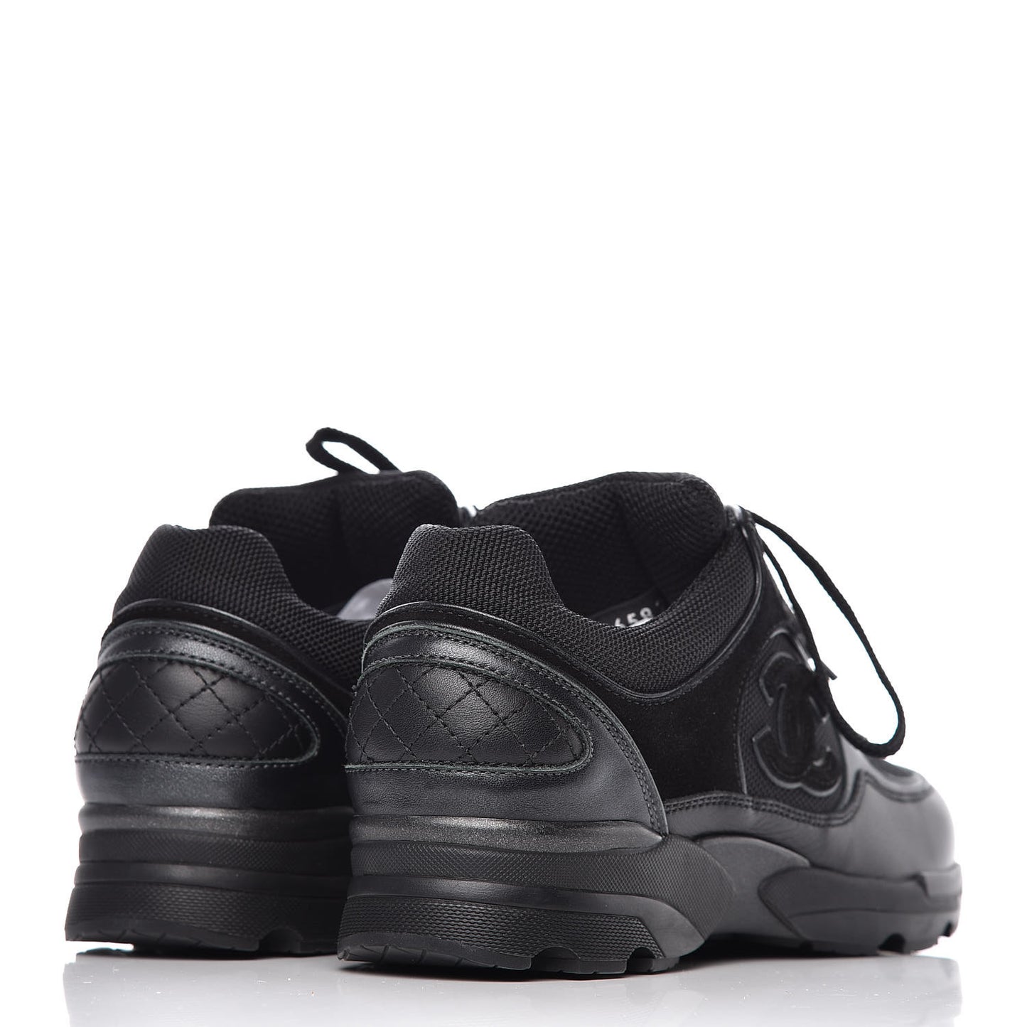 Toile Suede Calfskin CC Sneakers 35.5 Black