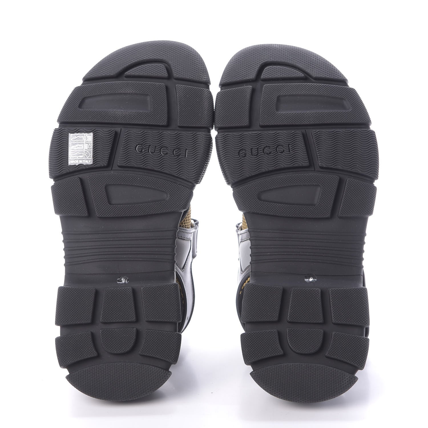 Gucci X SEGA Nappa Mesh Mens Aguru Sandals 9 Loess Black 7 of 10