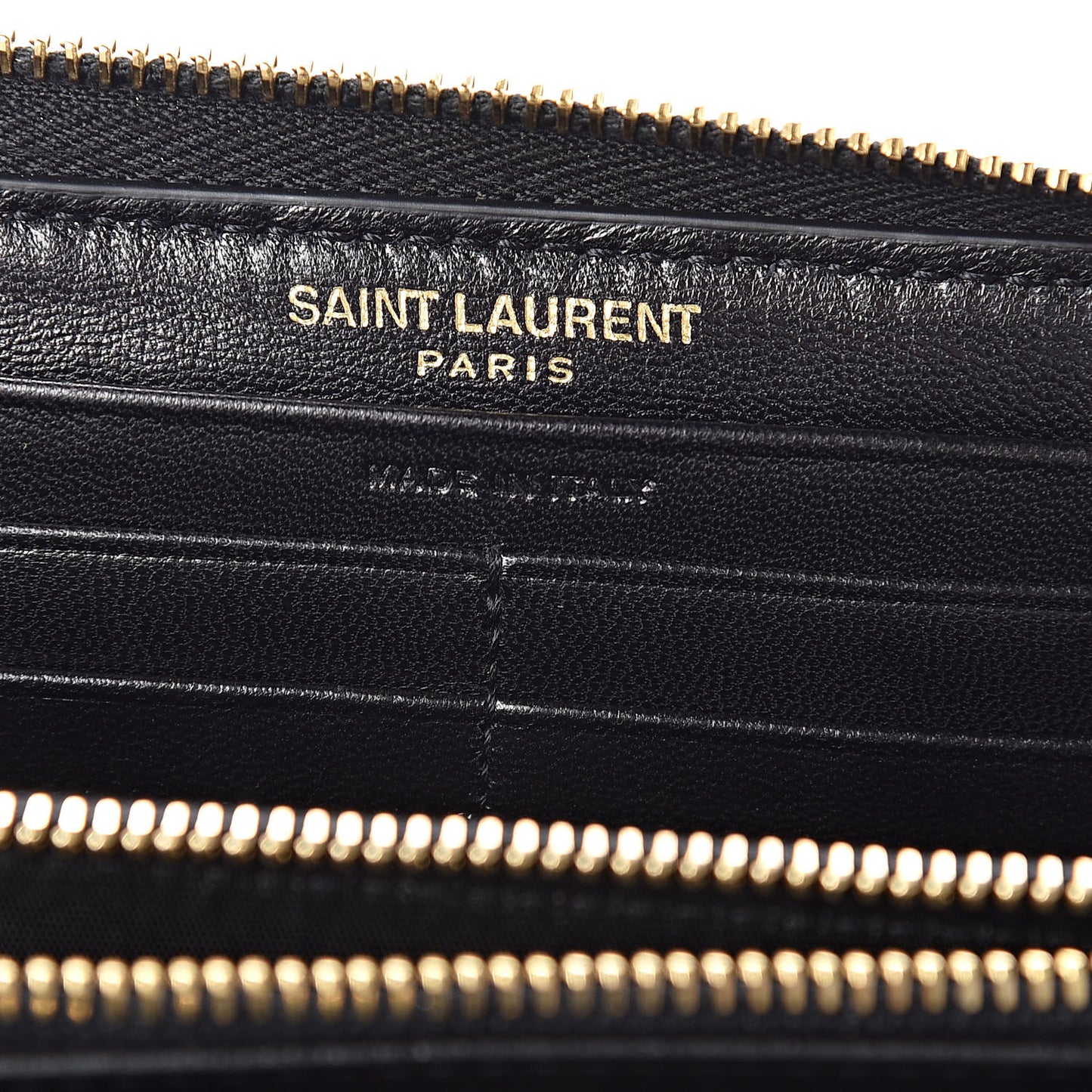 Patent Calfskin Matelasse Monogram Vicky Zip Around Wallet Black