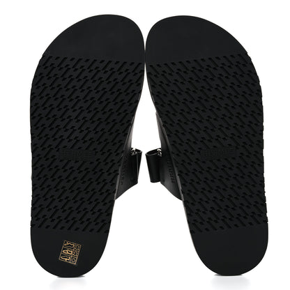 Hermes Calfskin Mens Chypre Sandals 41 Black 5 of 12