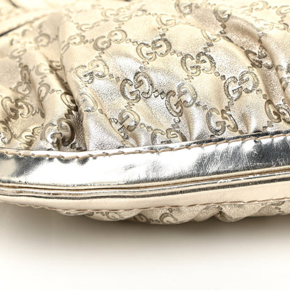 Gucci Metallic Guccissima Queen Bow Hobo Platinum 16 of 24