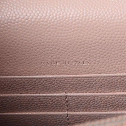 Saint Laurent Grain De Poudre Matelasse Chevron Monogram Envelope Chain Wallet Pale Pink 7 of 9
