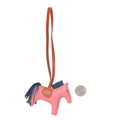 Hermes Milo Lambskin Grigri Rodeo Bag Charm PM Rose Azalee Cornaline Bleu De Malte 2 of 4