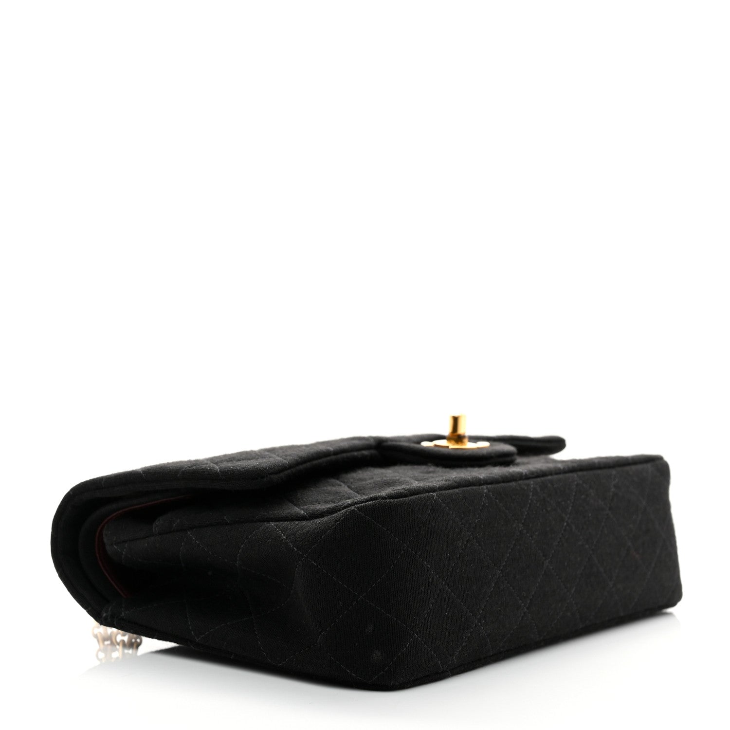 Chanel Jersey Quilted Small Double Flap Black 4 of 10