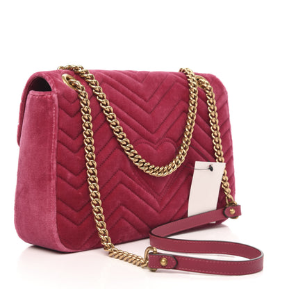 Gucci Velvet Matelasse Blind for Love Embroidered Medium GG Marmont Shoulder Bag Light Raspberry Rose Multicolor 3 of 10