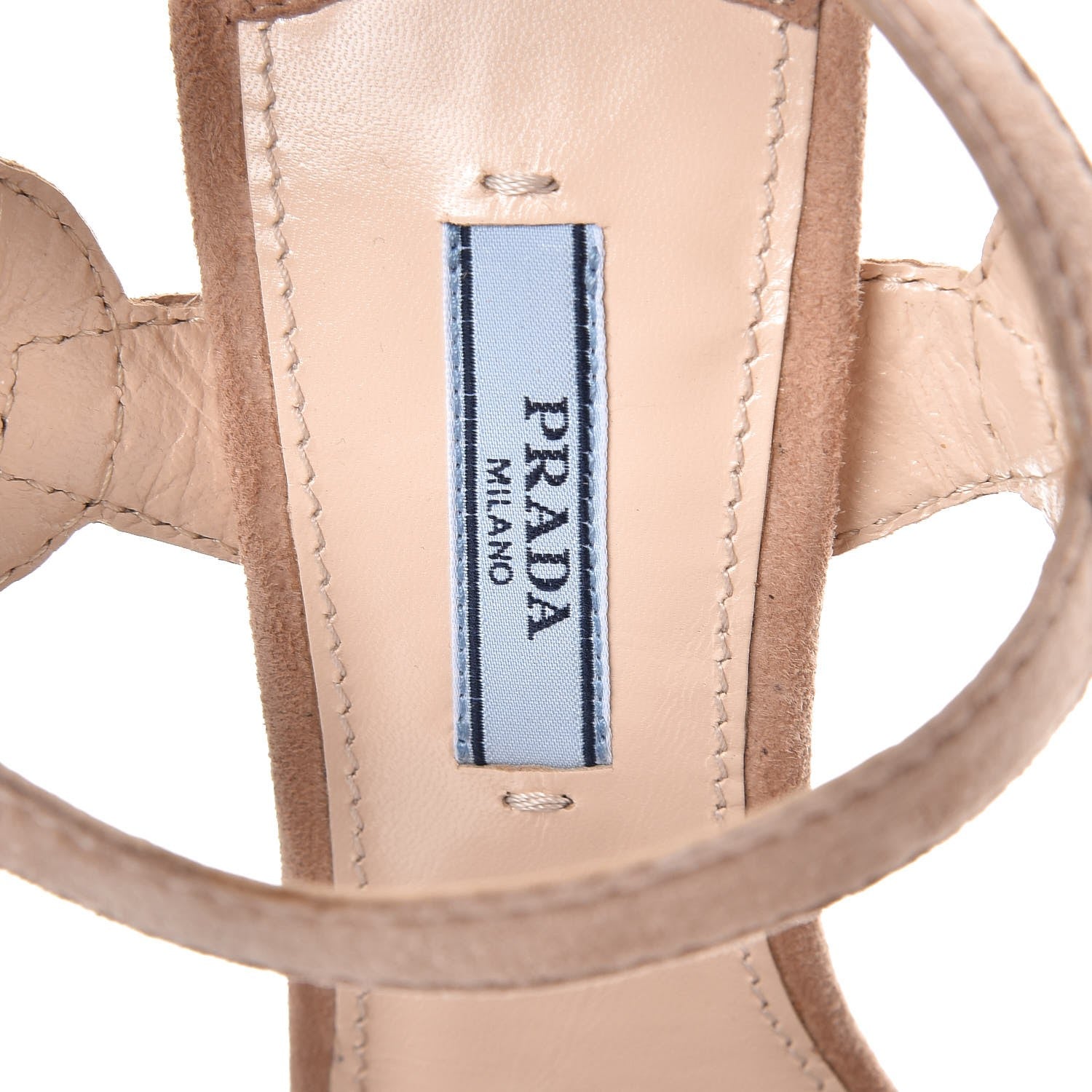 Prada Camoscio Platform Sandals 38 Nudo 9 of 10