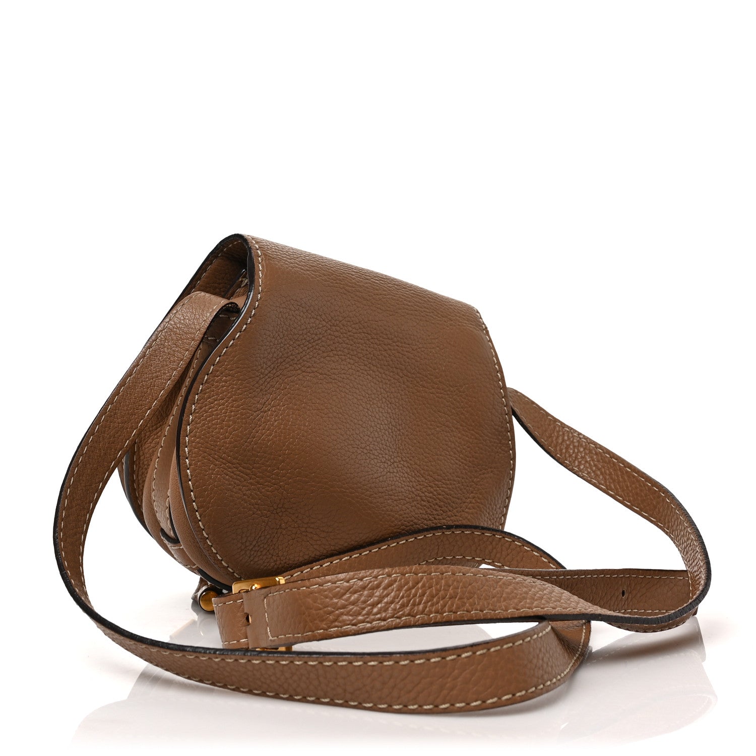 Chloe Calfskin Mini Marcie Round Crossbody Bag Nut 3 of 8