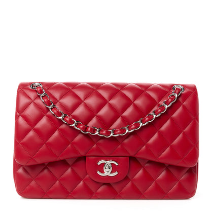 Chanel Lambskin Quilted Jumbo Double Flap Red 1 of 11