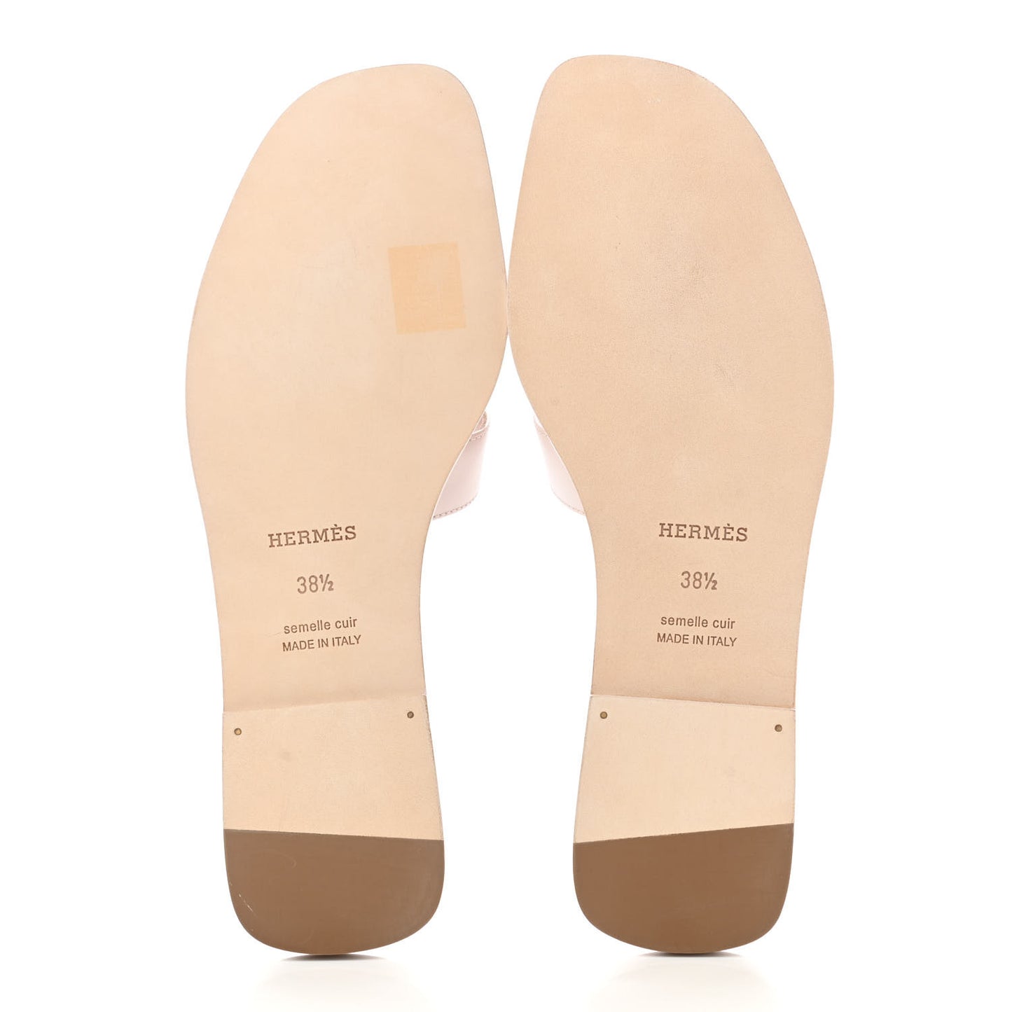 Box Calfskin Oran Sandals 38.5 Rose Pale