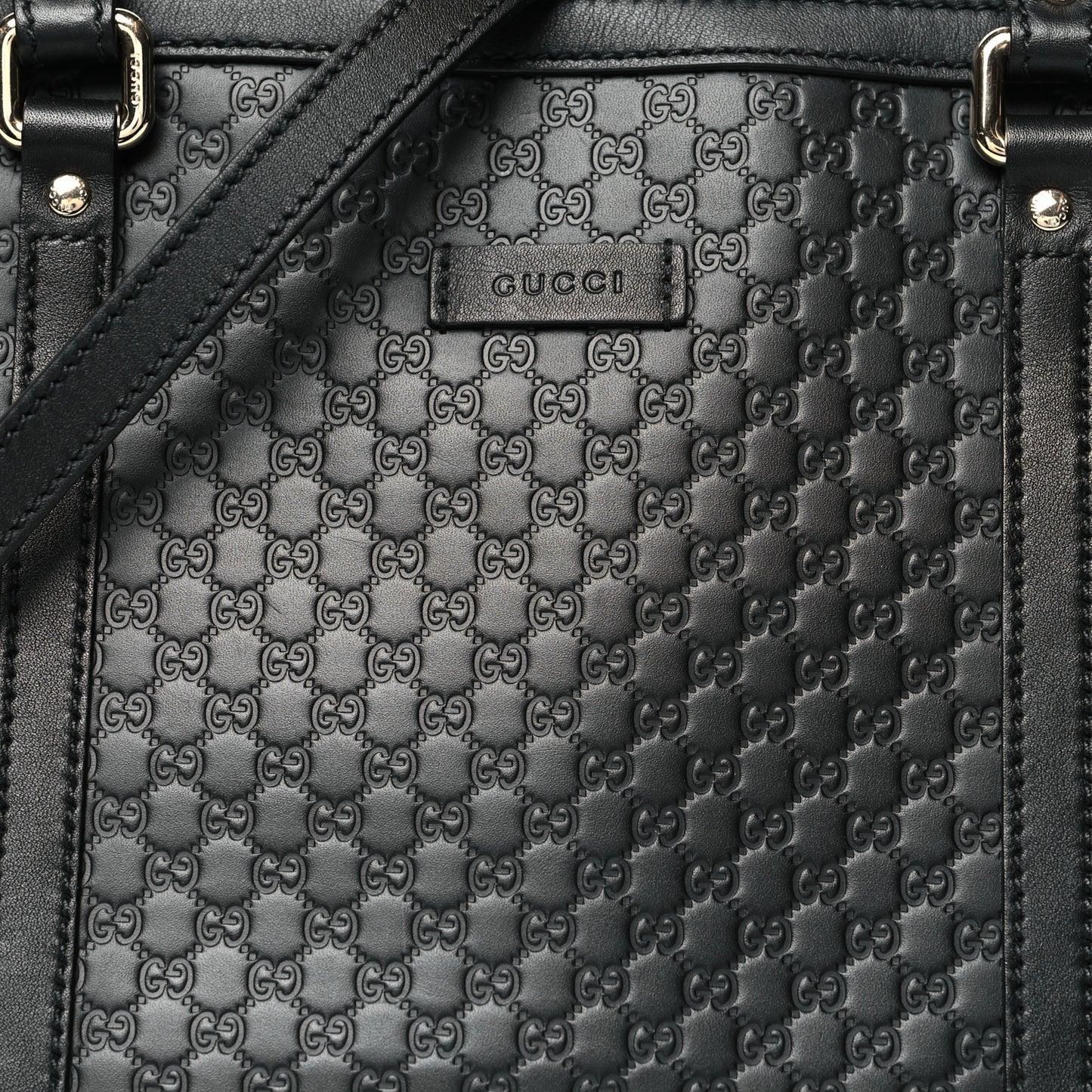 Soft Microguccissima Small Zippered Satchel Black